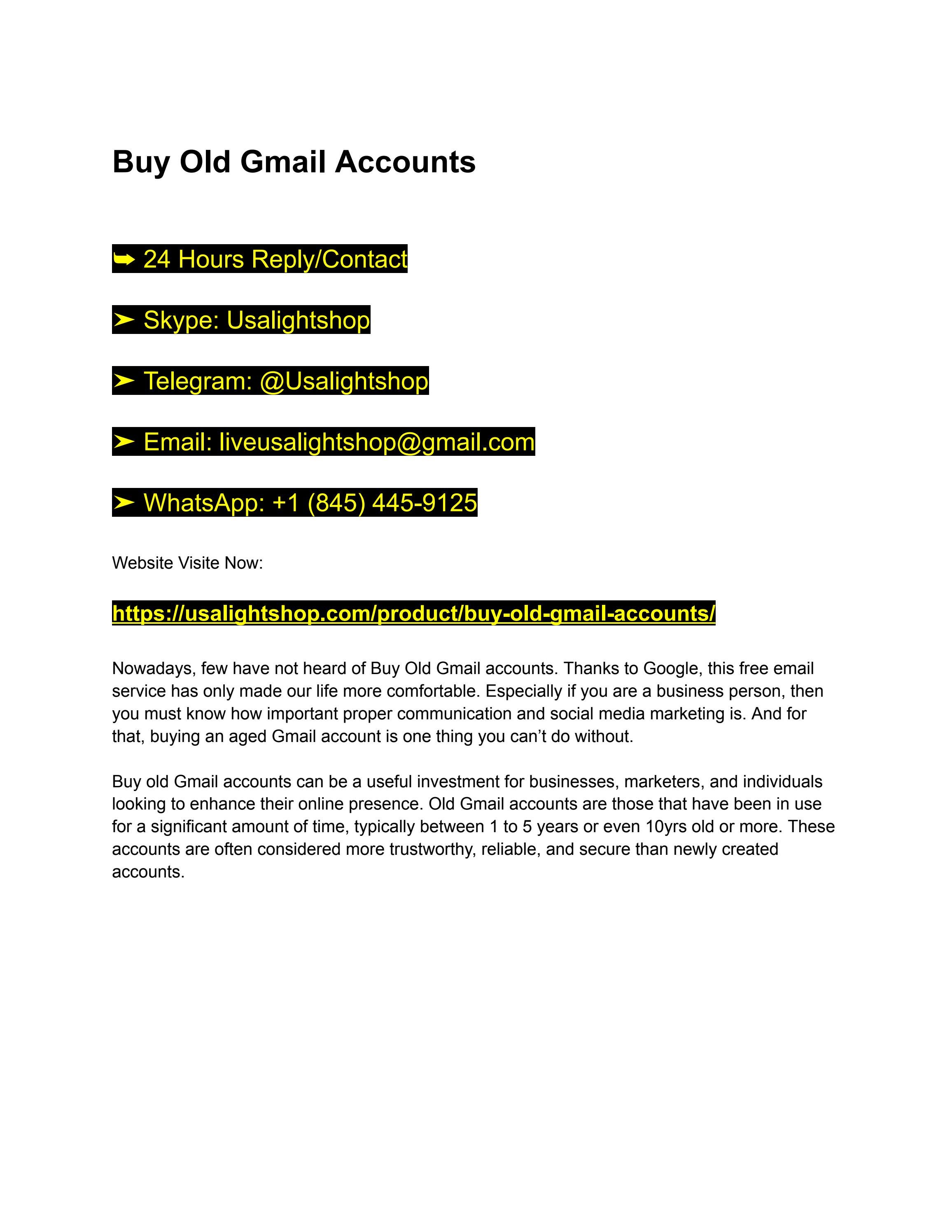 Buy Old Gmail Account | Devpost