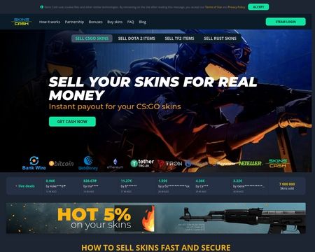 Sell CS:GO Skins for PayPal Instantly | Get Cash in 60 Seconds | SkinCashier