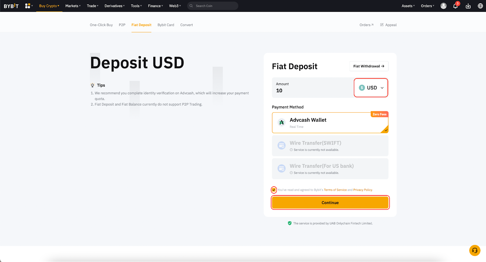Fiat Trading on Bybit