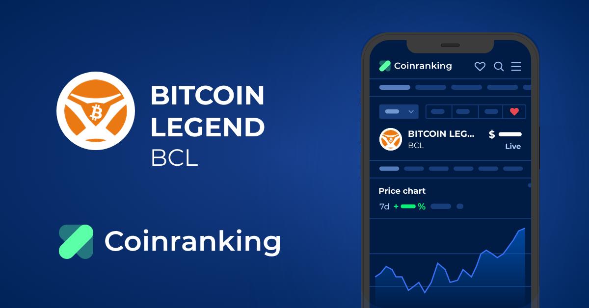 Bitcoin Legend price today, BCL to USD live price, marketcap and chart | CoinMarketCap