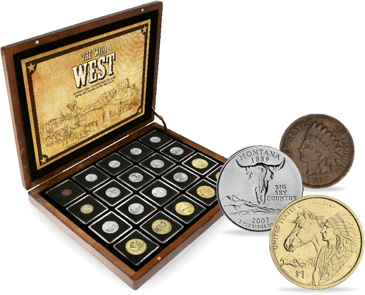 Legendary Metal Coins Season 5 by Drawlab - Wild West Coin Set - Gamefound