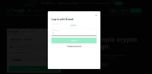 Account requirements on Changelly PRO