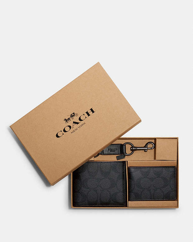 Sell Coach Signature Compact ID Wallet Gift Set - Black | coinlog.fun