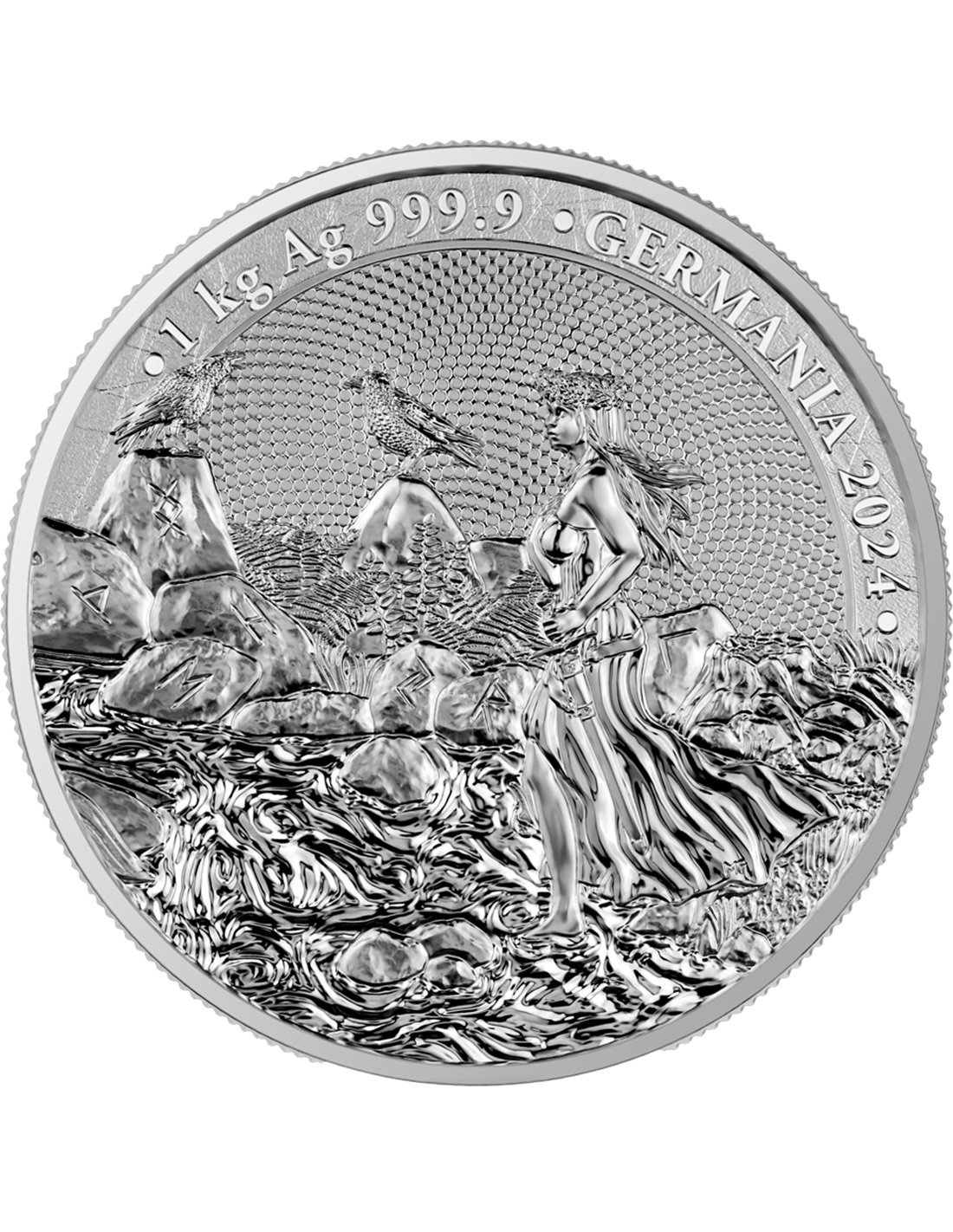 CAIMAN Hunters By Night 1 Kg Kilo Silver Coin 50$ Palau 