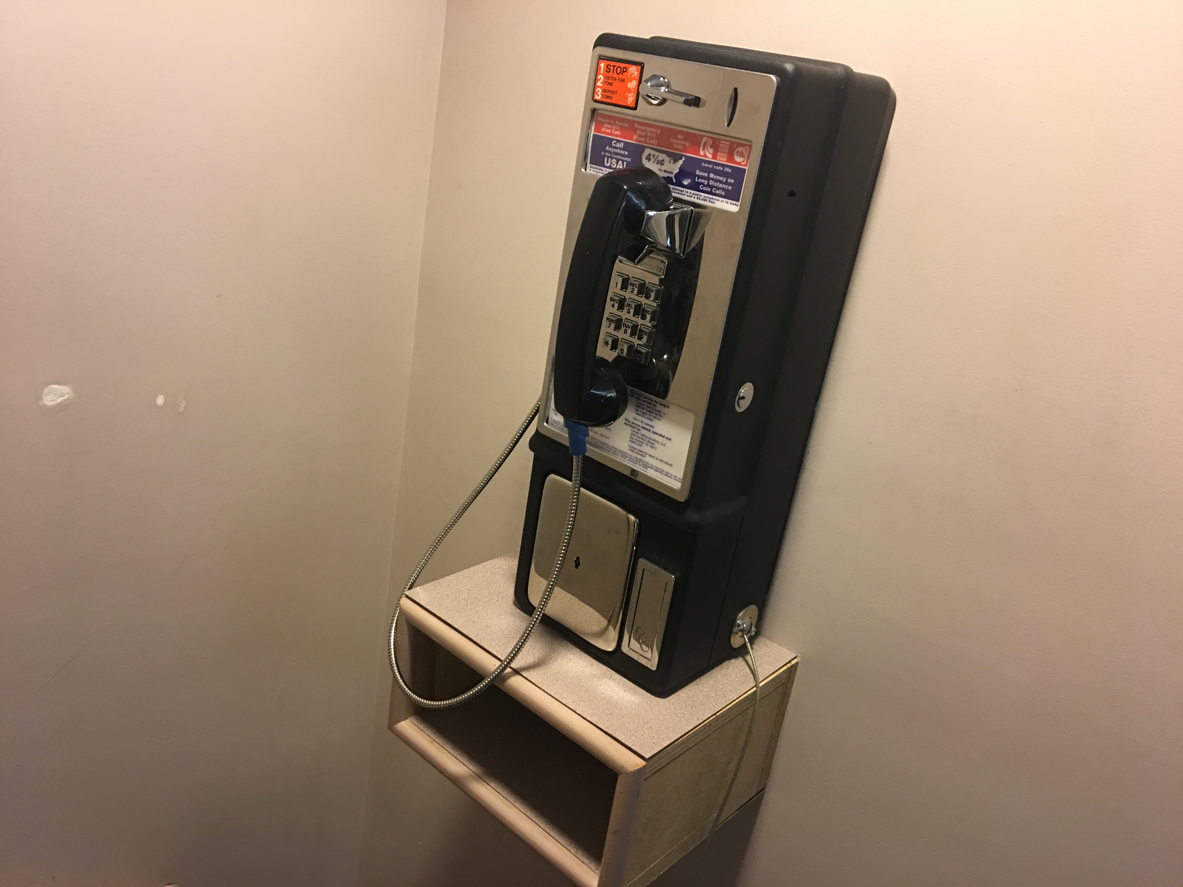 The first public payphone was built and installed in 