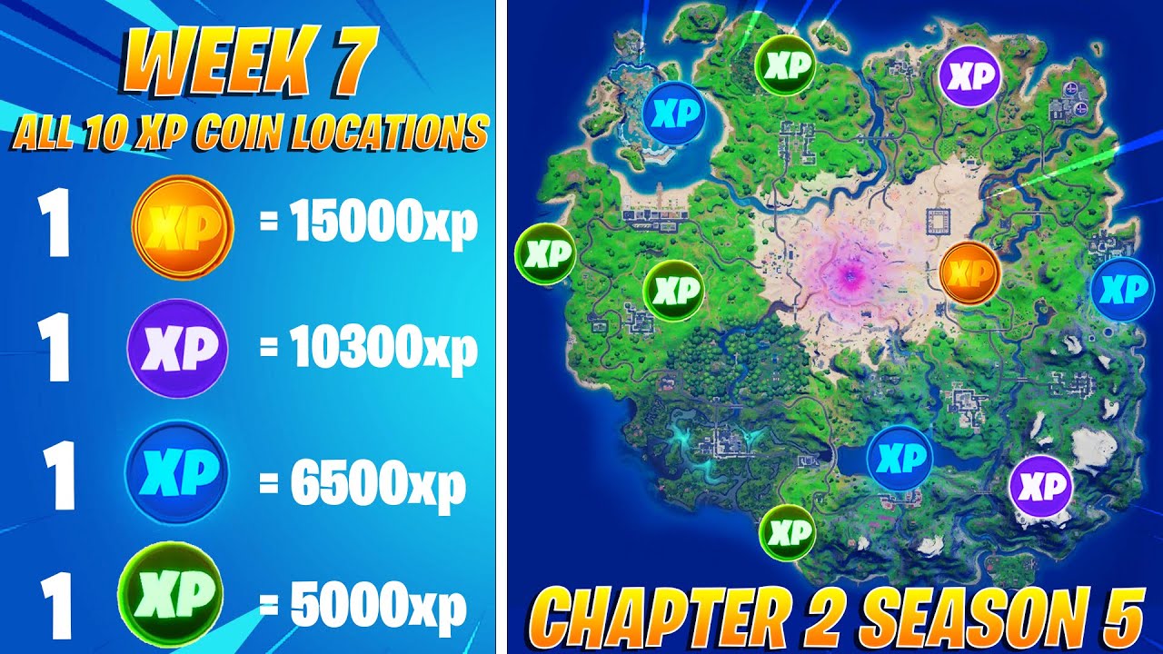 Every Week 7 XP Coin Location in Fortnite Season 4