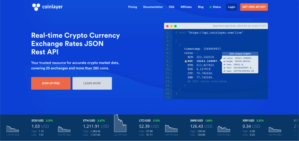 coinlog.fun - Cryptocurrency API provider