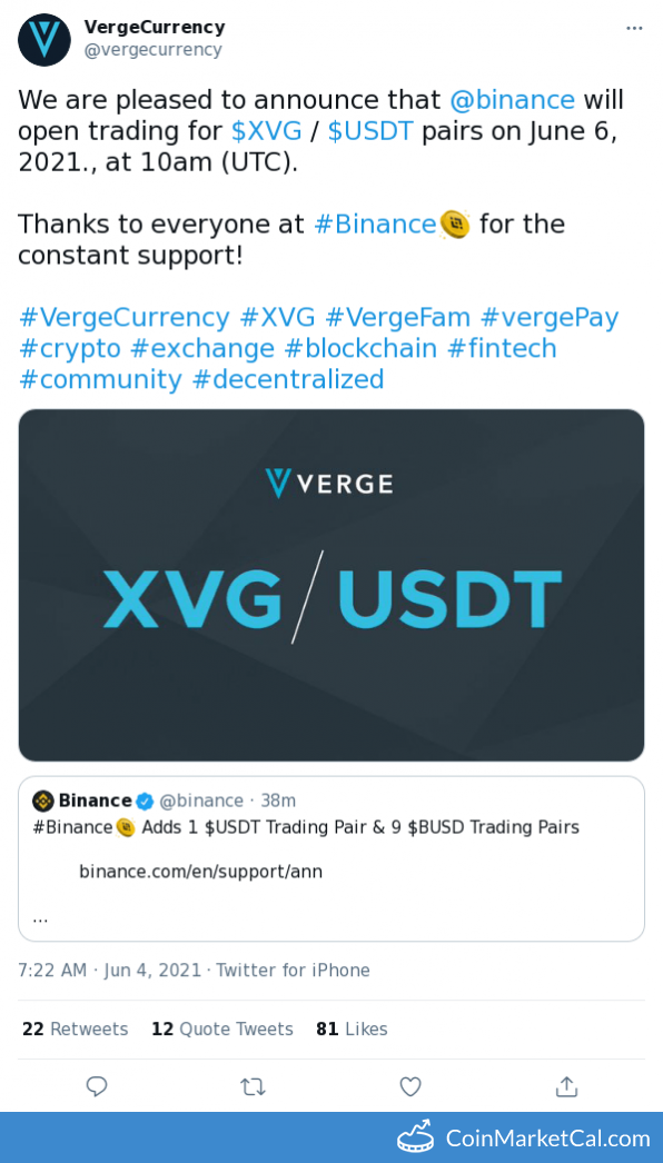 XVGUSDT Charts and Quotes — TradingView