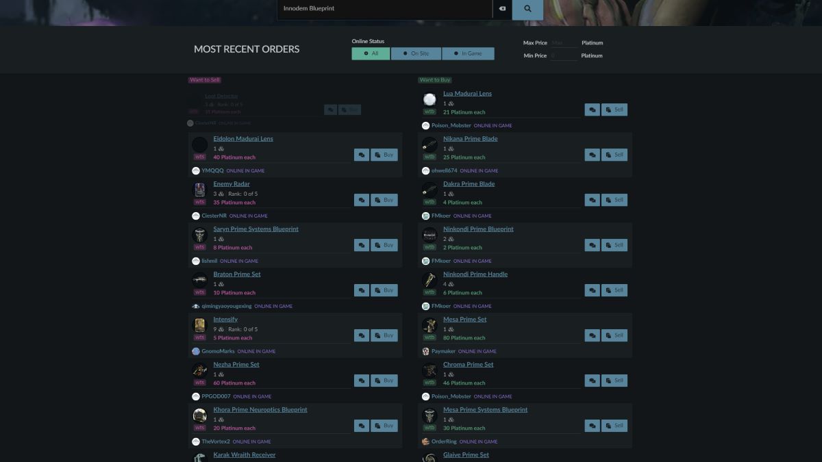 Warframe LFG - Discord Servers