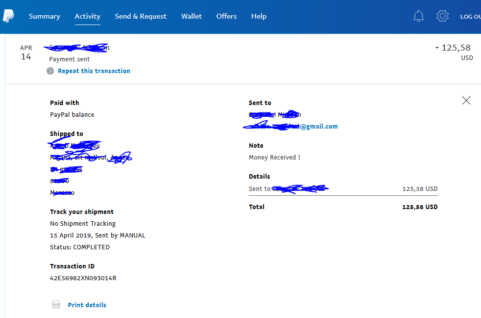 What does the status of my payment or money request mean on my PayPal account? | PayPal US