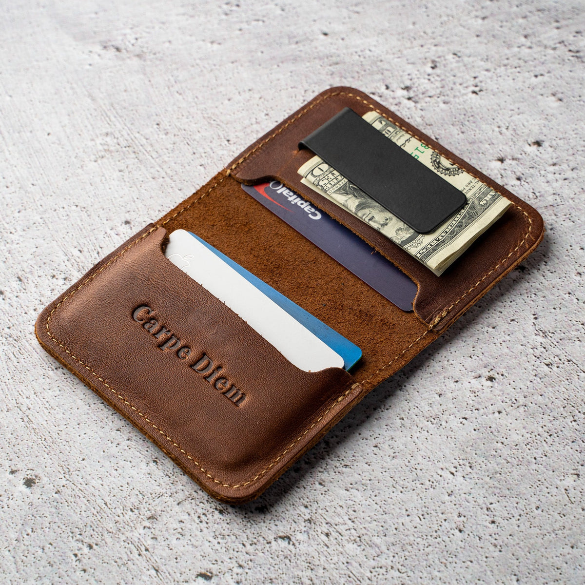 The Walden | Handmade Leather Front Pocket Wallet with Money Clip