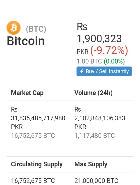 Bitcoin to Pakistanische Rupie Conversion | BTC to PKR Exchange Rate Calculator | Markets Insider