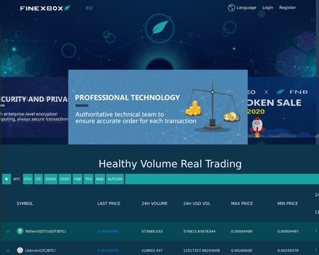 Finexbox Crypto Prices, Trade Volume, Spot & Trading Pairs