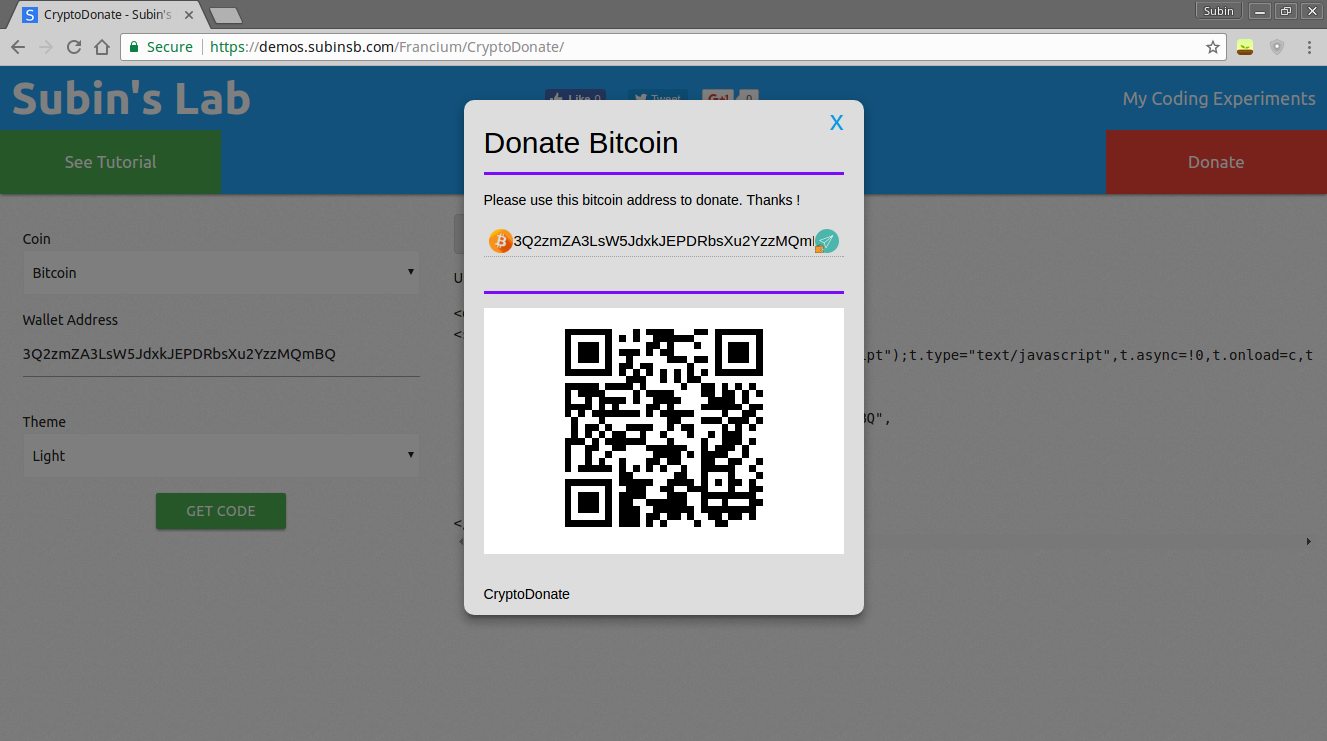 Crypto Payment Button, Cryptocurrency Donate Button