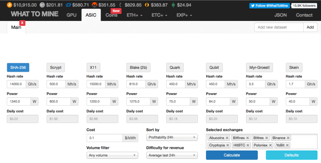 Profitability Calculator | NiceHash