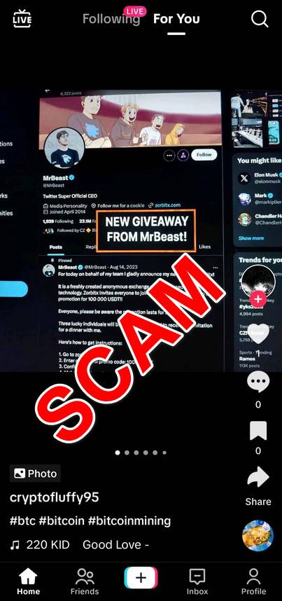 MrBeast Bitcoin Promo Code Scam on TikTok: Beware of the Crypto Giveaway