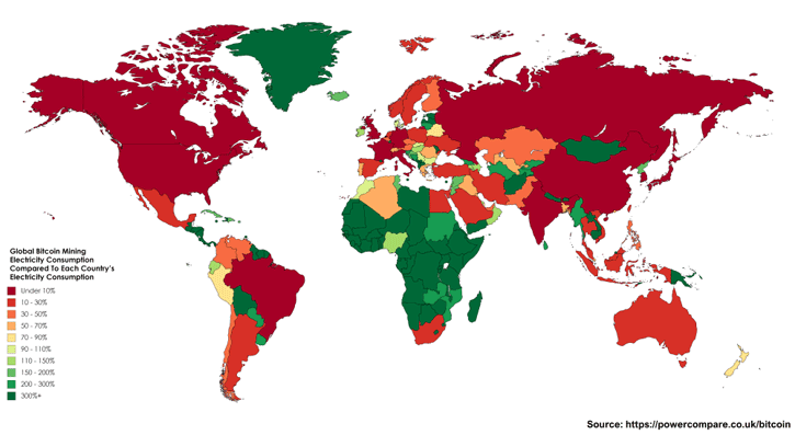 25 Countries that Mine the Most Bitcoin