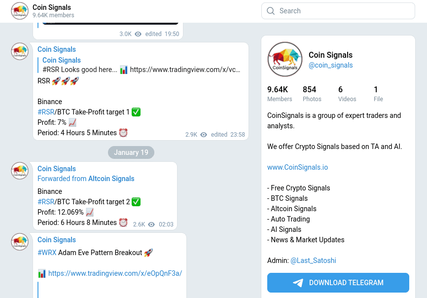 Free Crypto Signals Telegram Groups - coinlog.fun