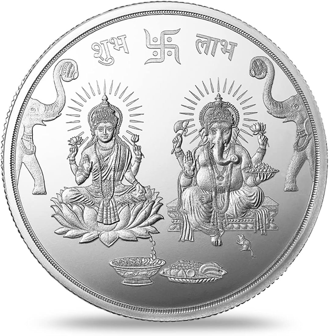 Goddess Lakshmi and Lord Ganesh Silver Coin - 5 g – GIVA Jewellery