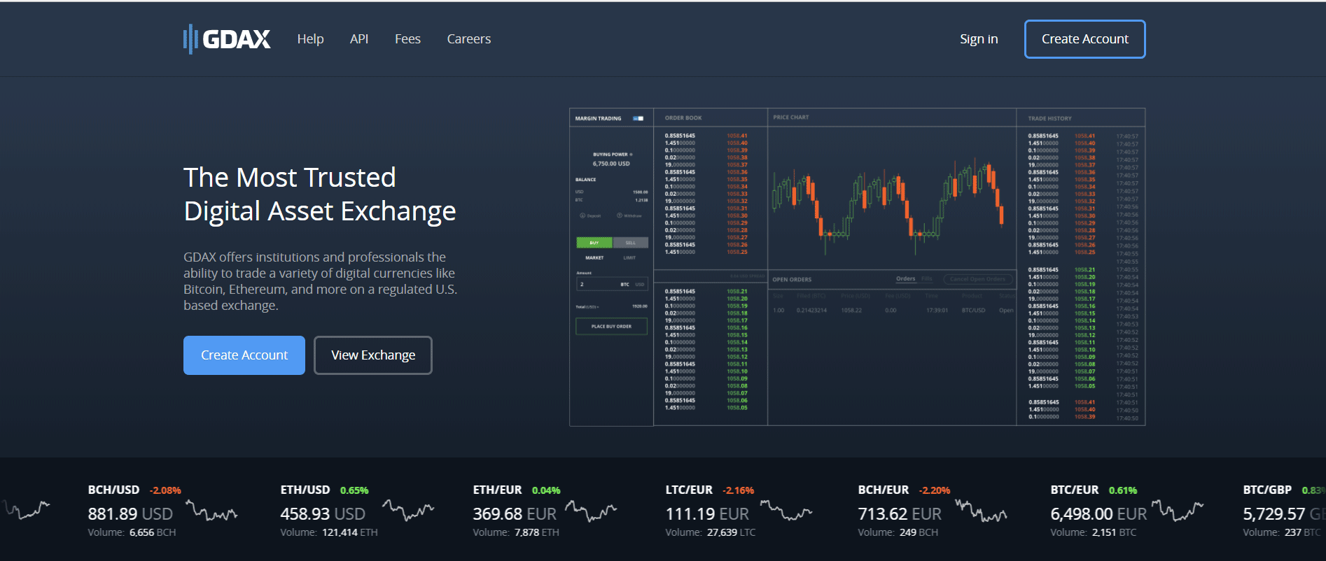 Beneficial aspects of GDAX login (Coinbase Pro)