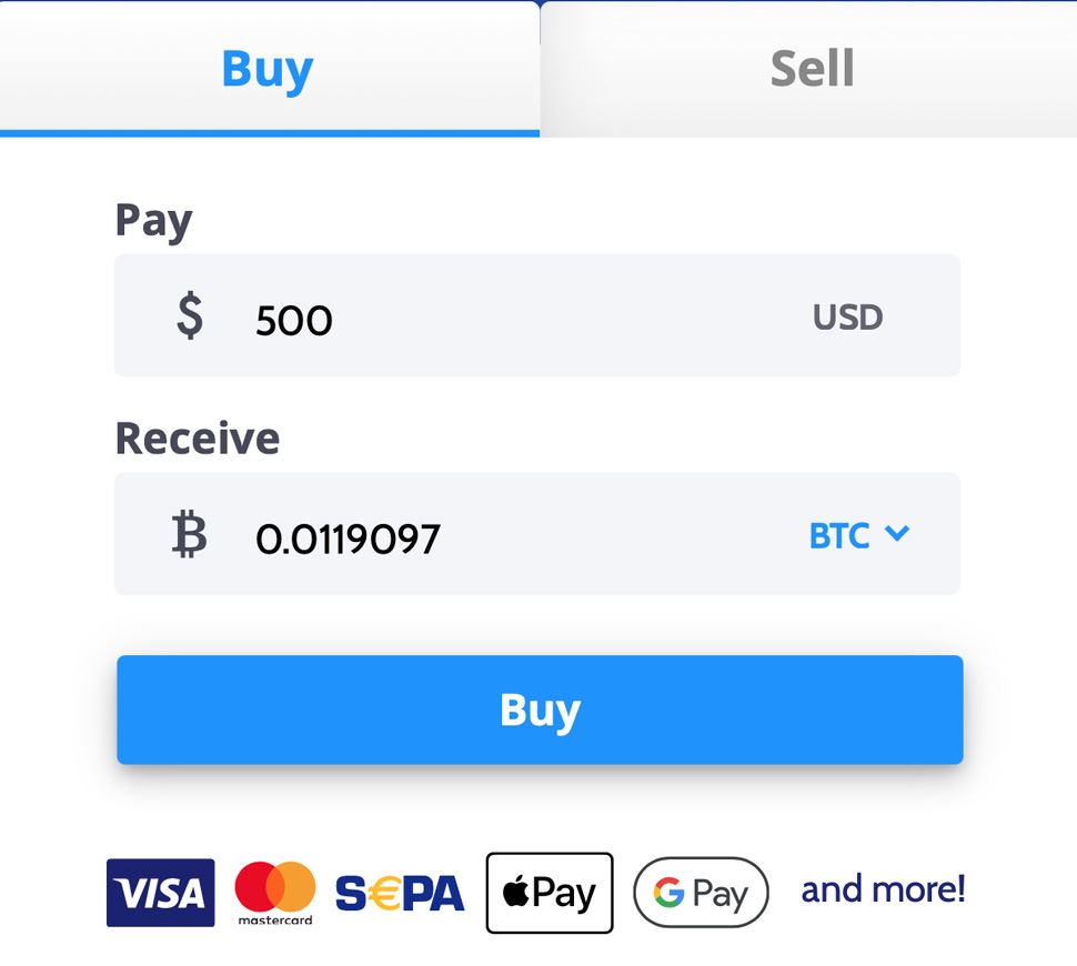 Buy Bitcoin with credit card instantly