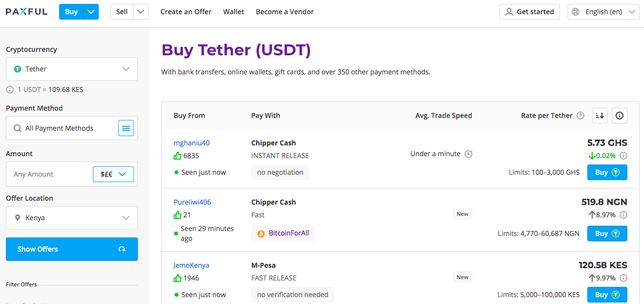 Buy Tether with Airtel Money