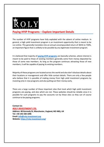 Roly Investment | coinlog.fun - Check accurate program status and review.