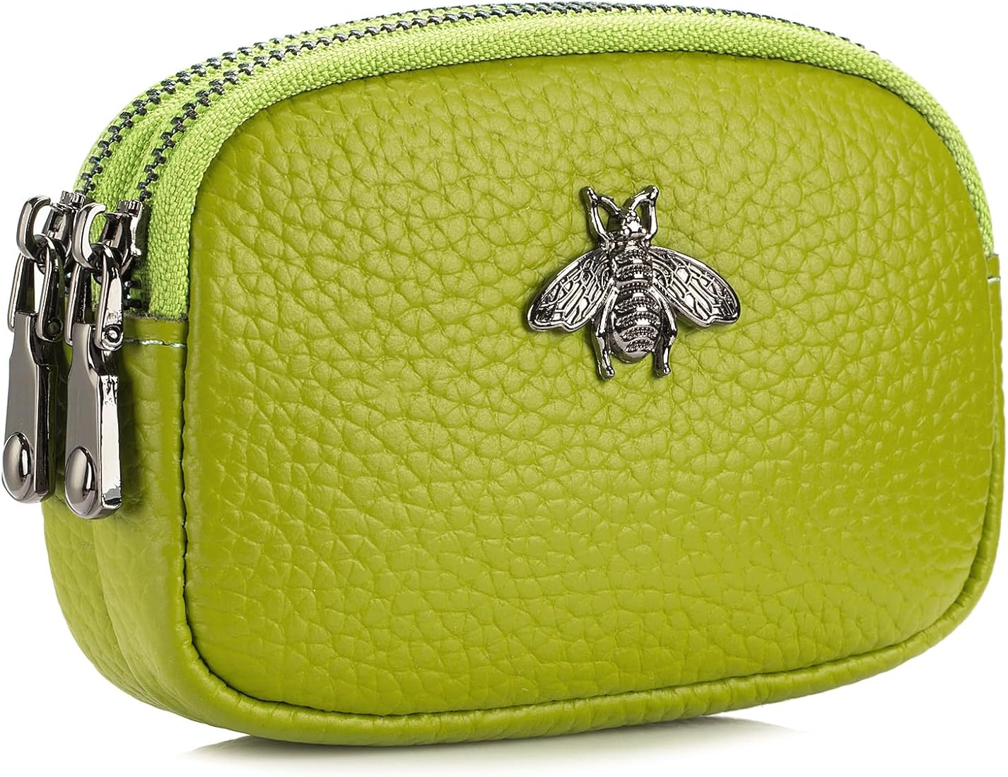 Imeetu Women Leather Coin Purse, Small 2 Zippered Change Pouch Wallet(Green) on Galleon Philippines