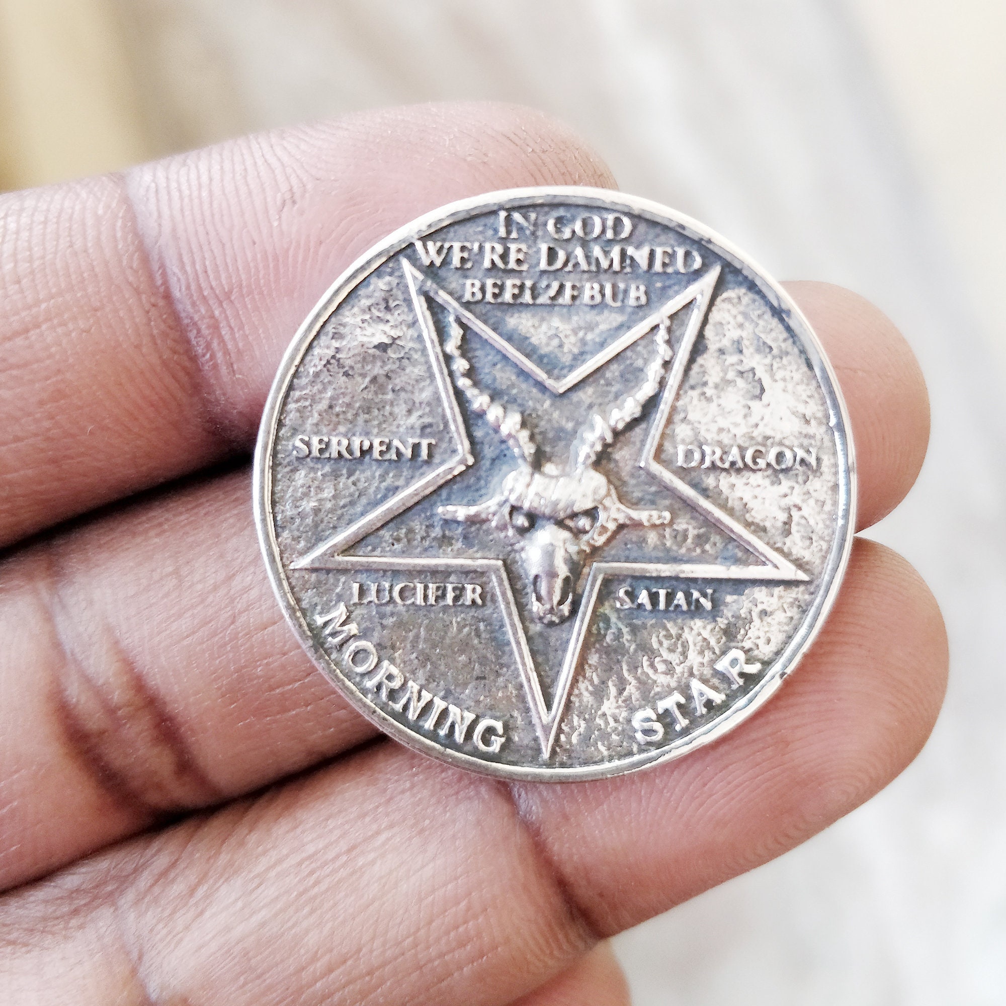 Free STL file Lucifer - Pentecost coin 🪙・3D printing idea to download・Cults