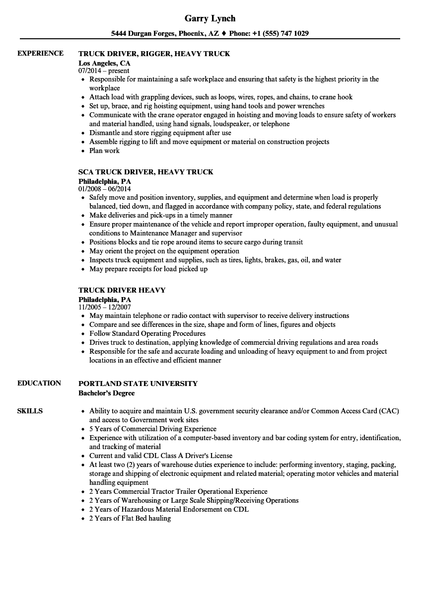 10 Haul Truck Driver Resume Examples For - Zippia