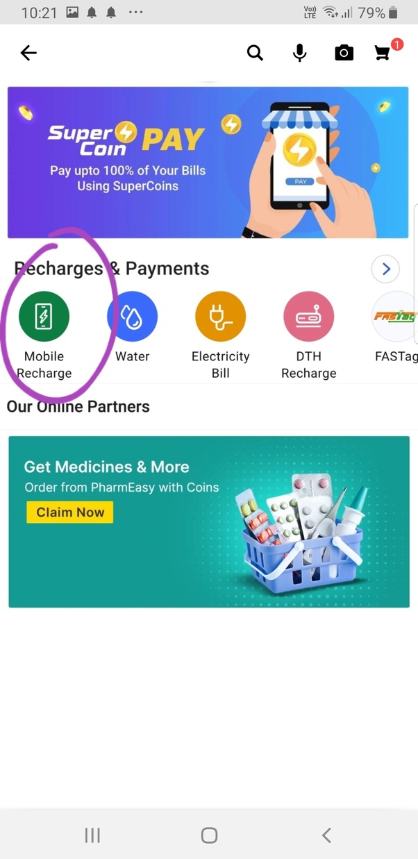 Flipkart - Get 50% off upto Rs on mobile prepaid recharge with Supercoins