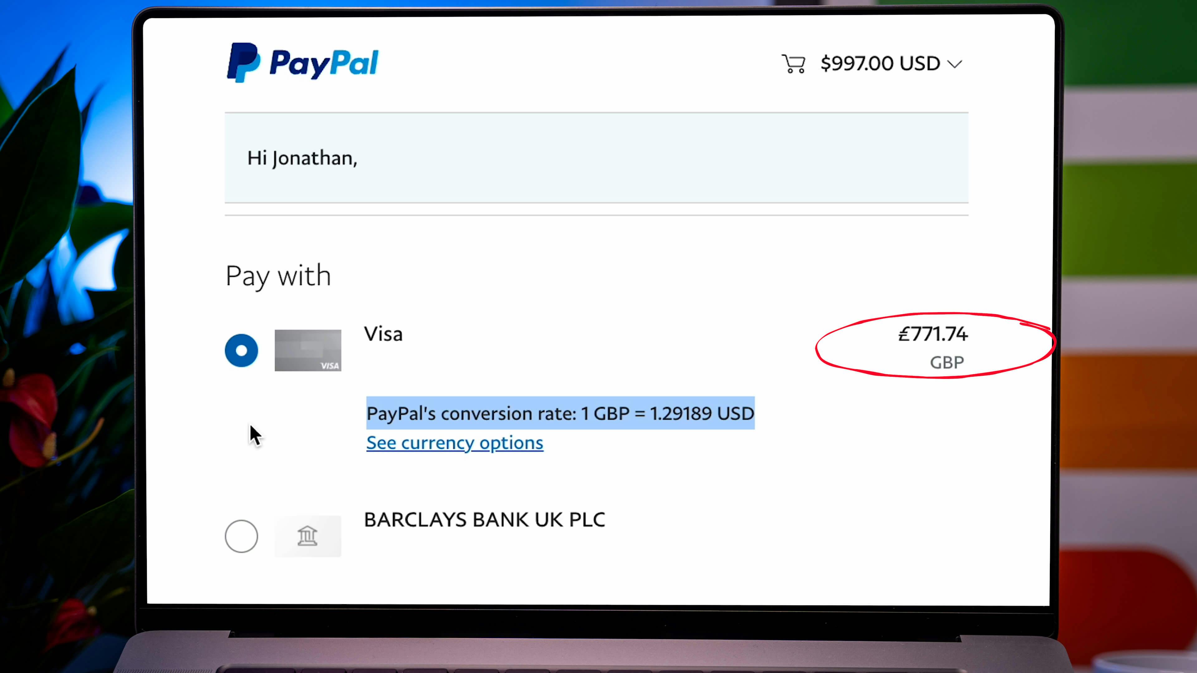 paypal conversion charges