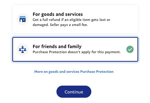 Why can I no longer send friends and family payments to Business accounts? | PayPal ID