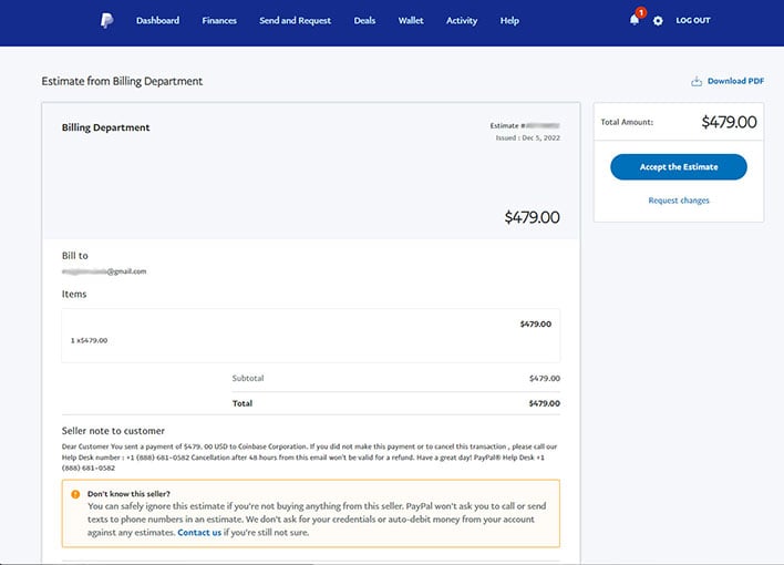 Received a Bitcoin Invoice From PayPal? It’s (Unsurprisingly) a Scam