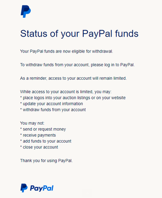 stop PayPal holding money for days - Petitions