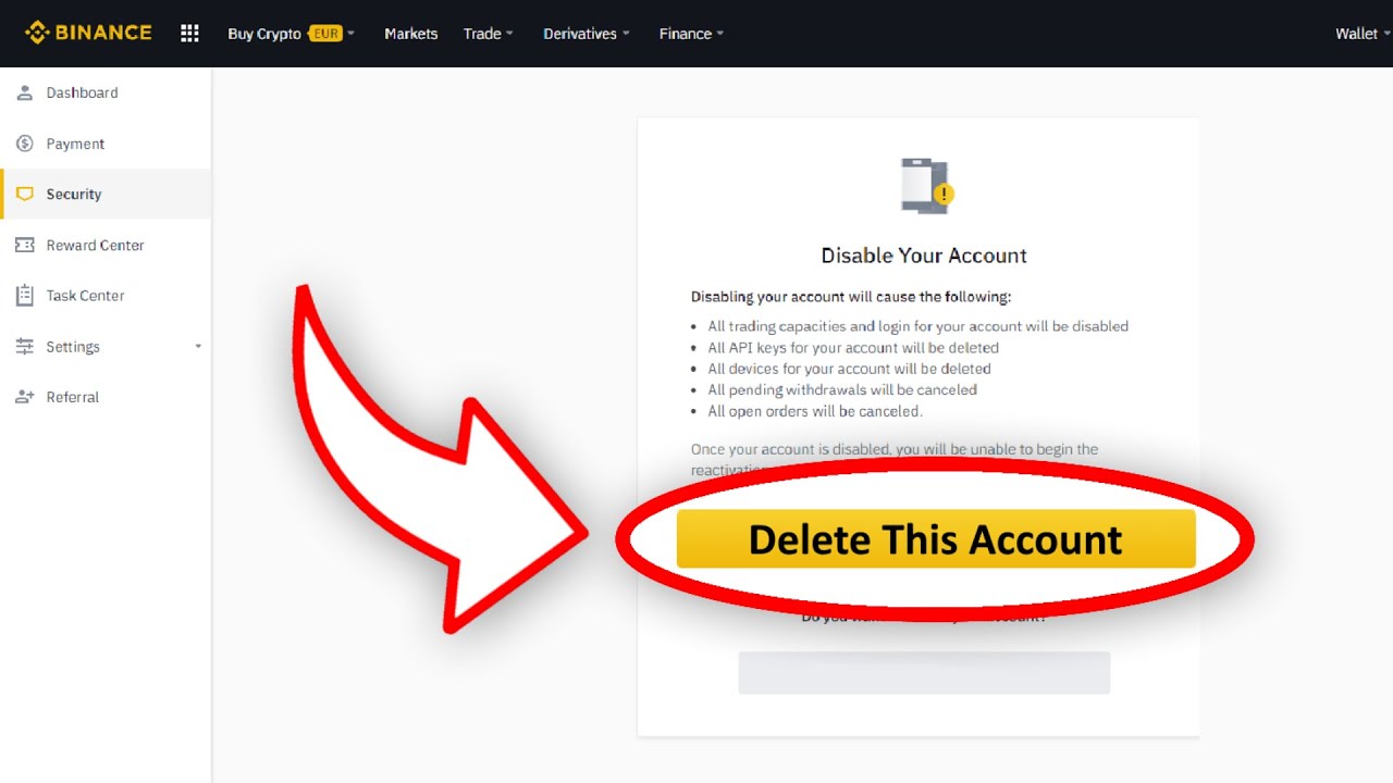 How to Delete Binance Account in 