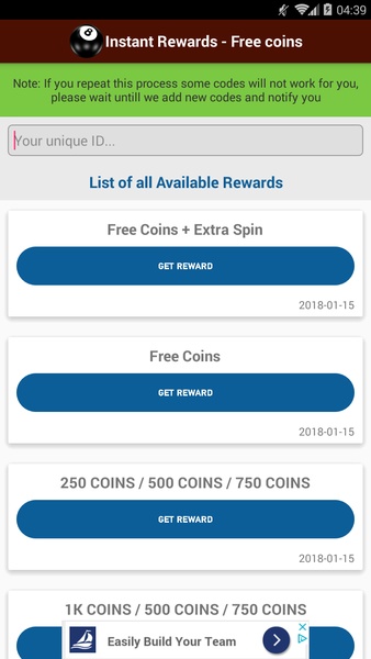 Pool Instant Rewards - Free coins for PC Windows or MAC for Free