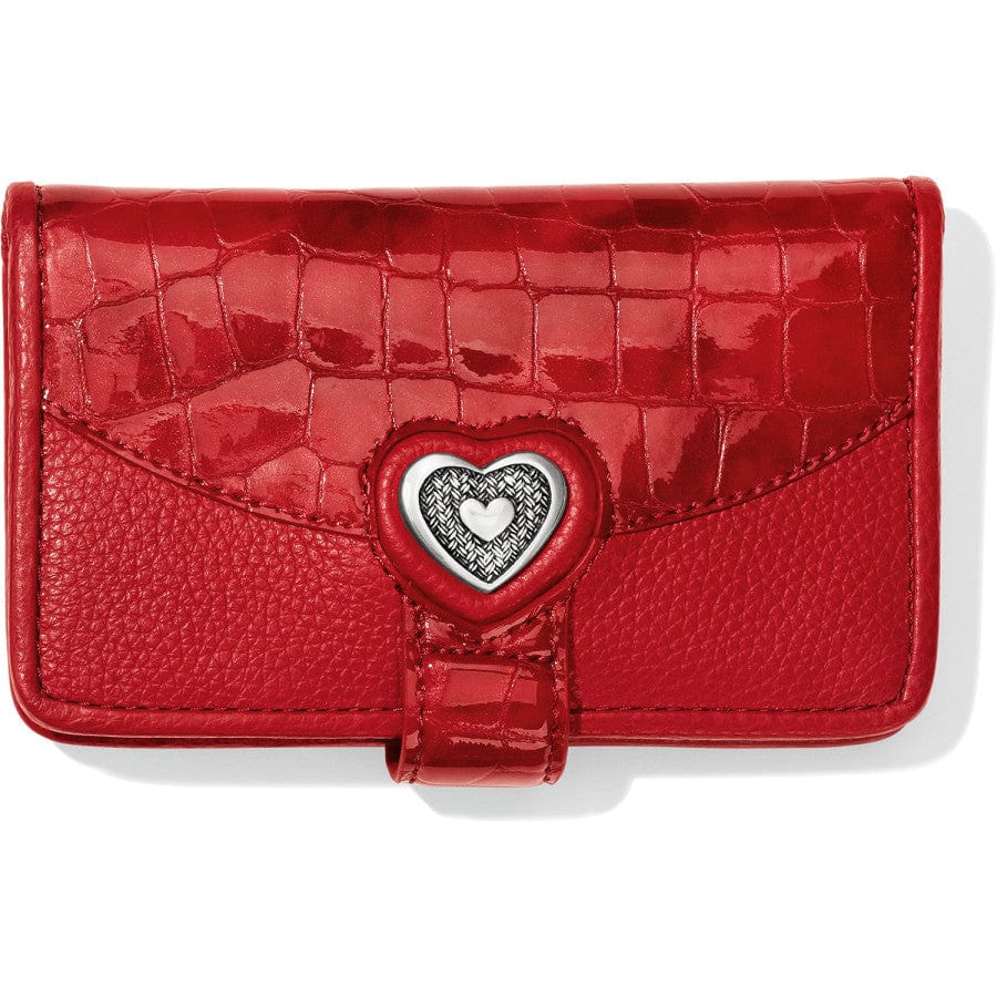 Gucci Red Shiny Leather Interlocking G Heart Flap Wallet | Yoogi's Closet