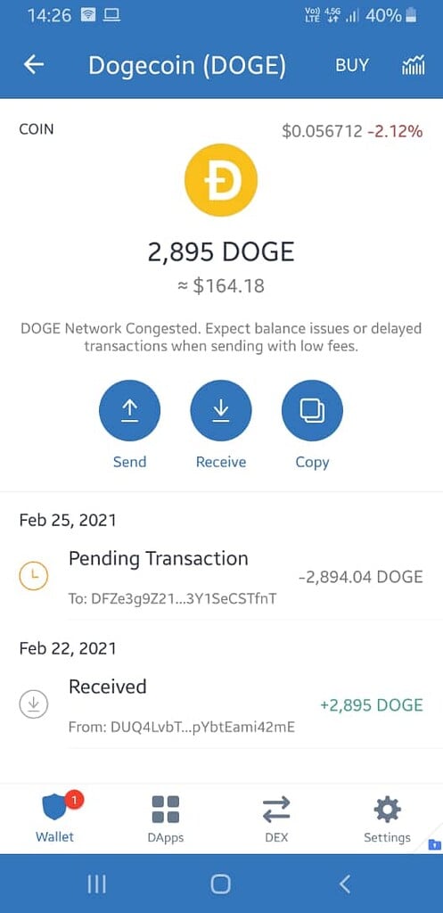 DOGE deposit & withdrawal | NiceHash