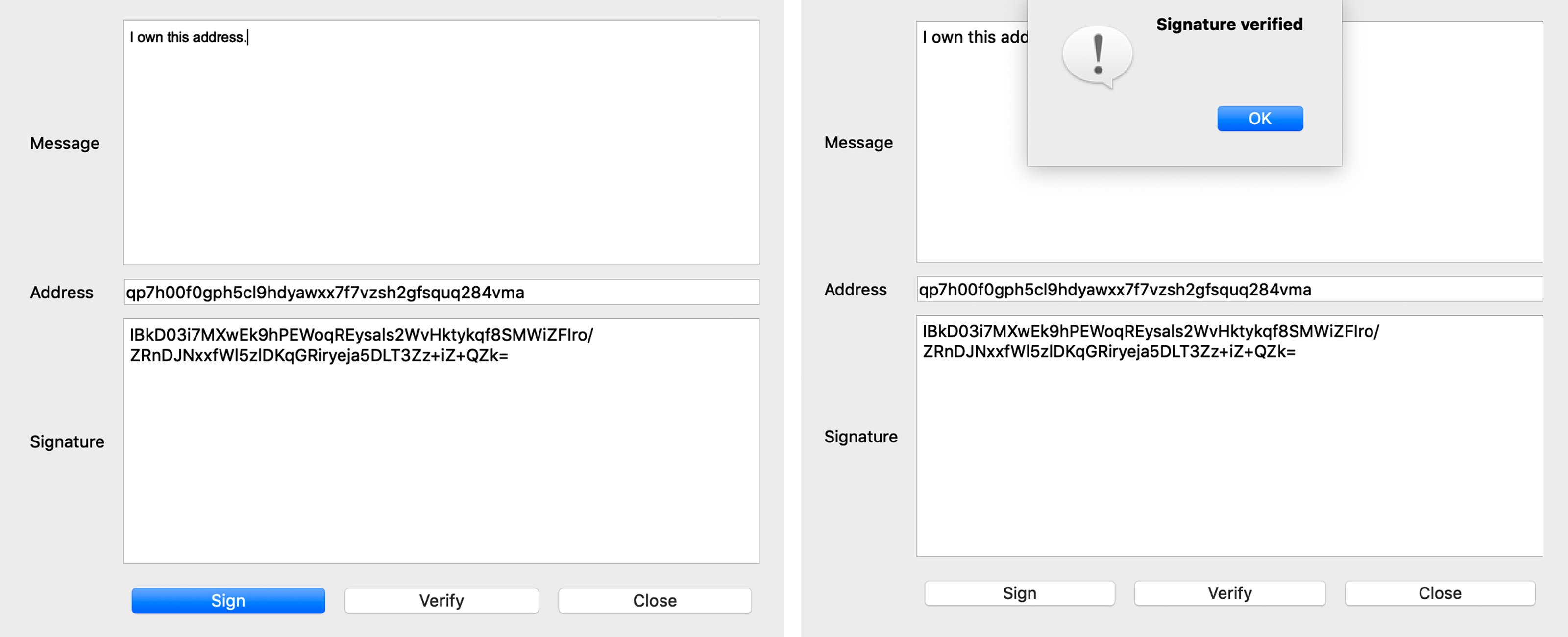 Sign Message - How to sign a message with a Bitcoin Address