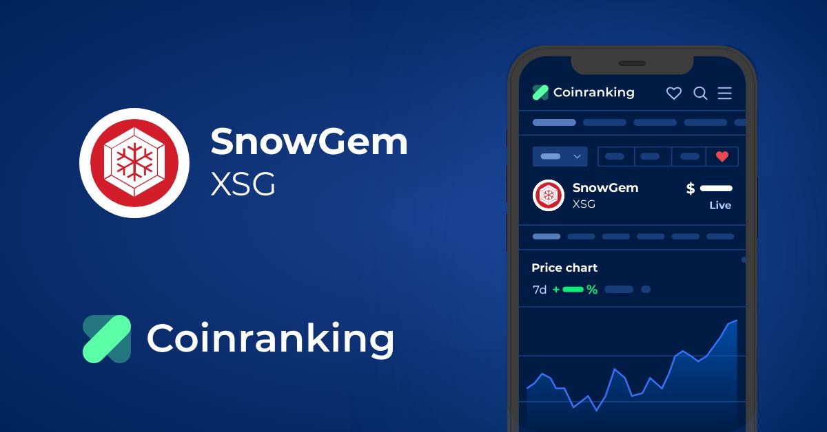 SnowGem Price Today Stock XSG/usd Value Chart