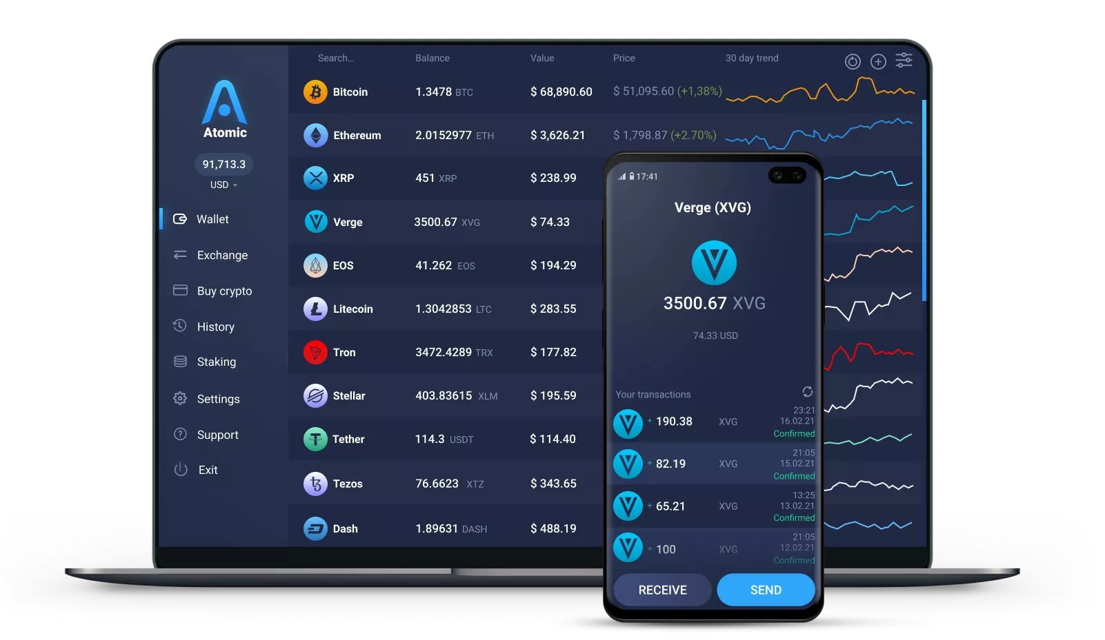 Verge XVG Wallet for Android, iOS, Windows, Linux and MacOS | Coinomi