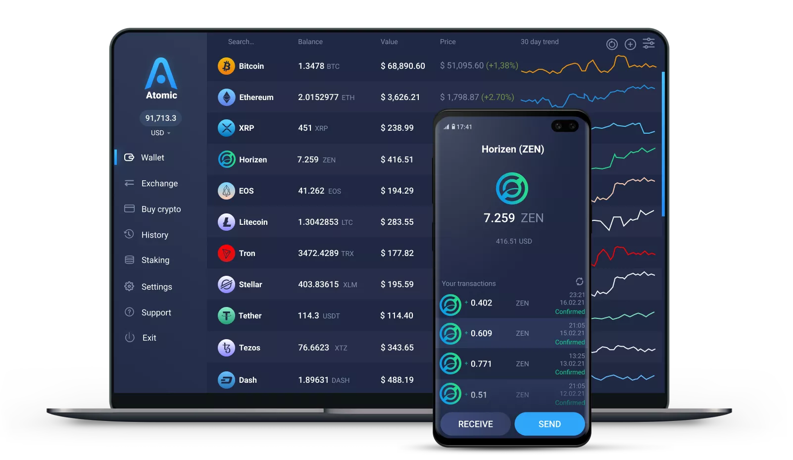 Horizen ZEN Wallet for Android, iOS, Windows, Linux and MacOS | Coinomi